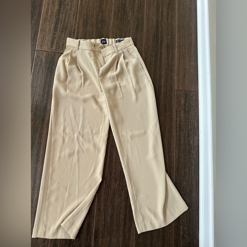 Gap pleated wide leg trouser pants size OS
